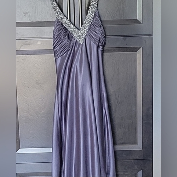 Dresses & Skirts - Le Chateau Satin Sparkle Halter Dress